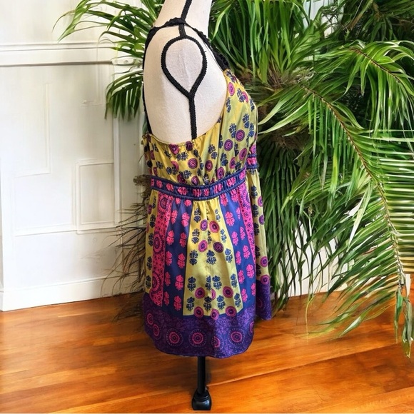 Hale Bob Boho Silk Blend Halter Top – Size L - Picture 2 of 11